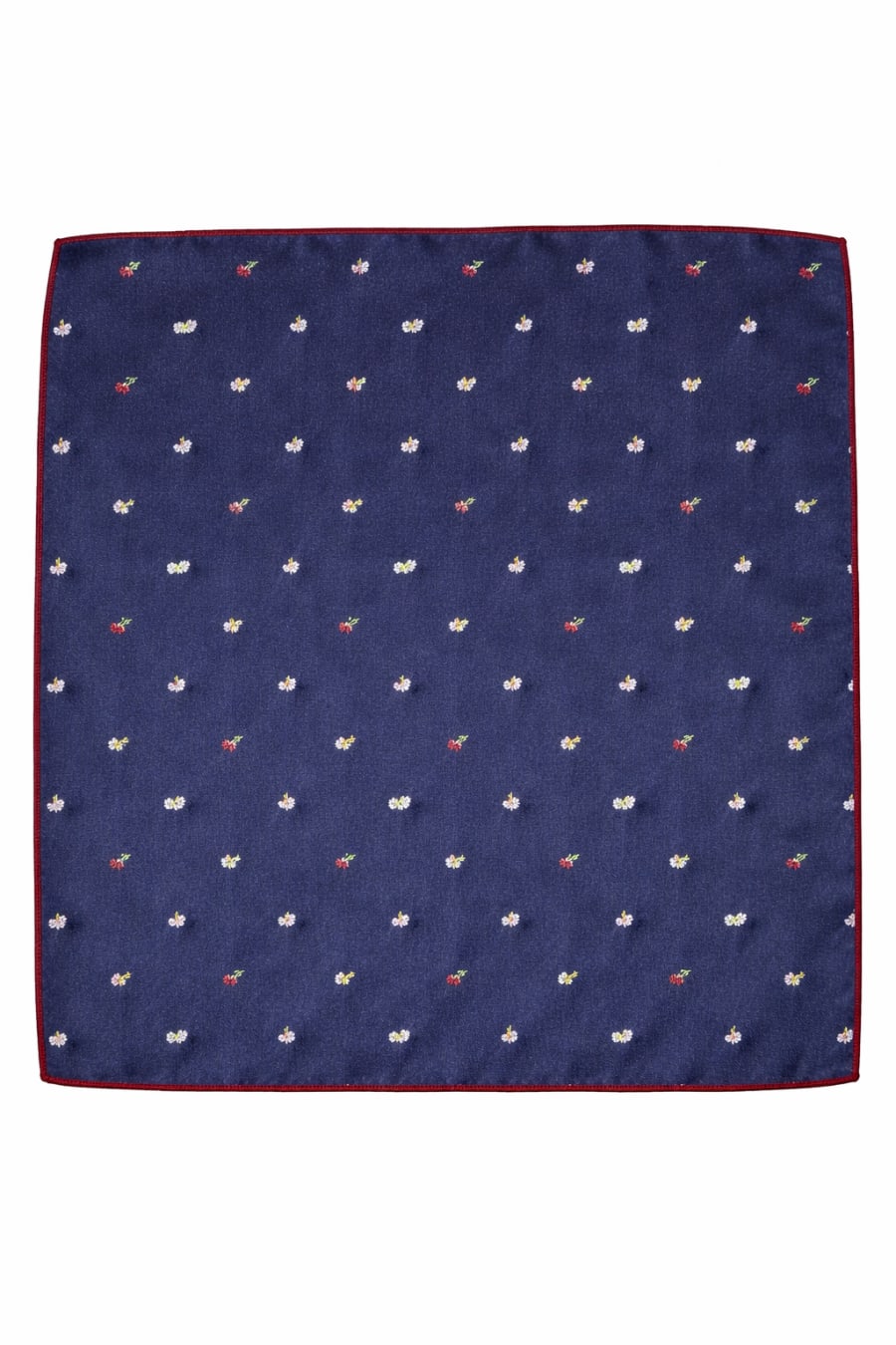 Pañuelo de bolsillo azul con claveles