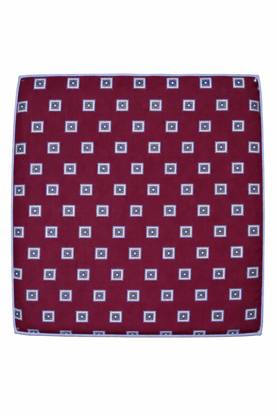 Pañuelo de bolsillo burdeos con cuadros