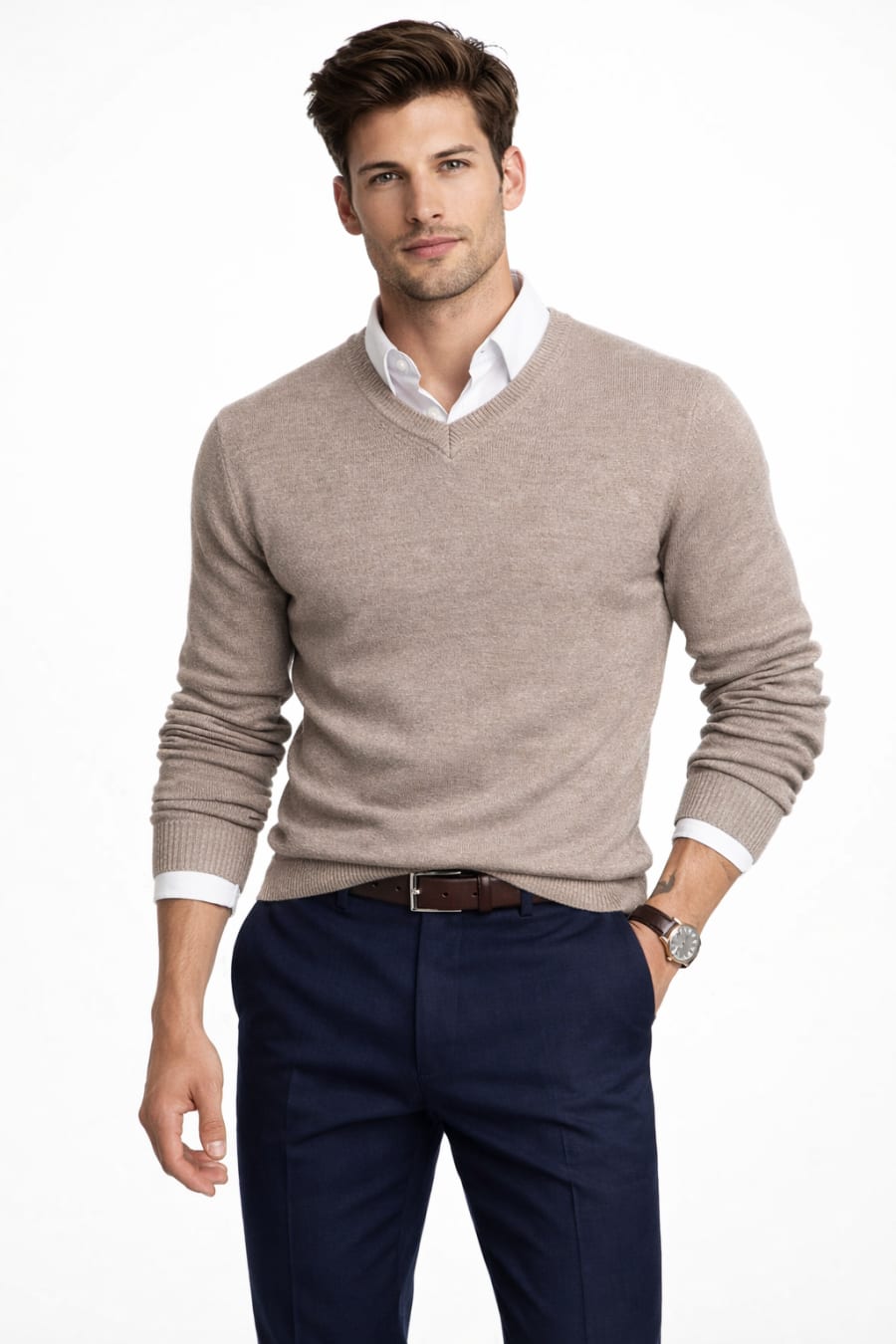 Jersey de pico Hoisery marrón claro