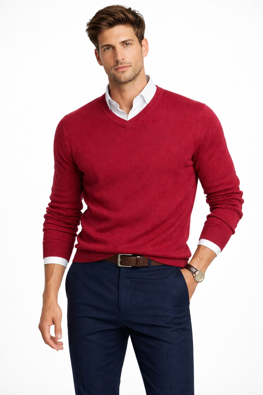 Jersey de pico Hoisery burdeos