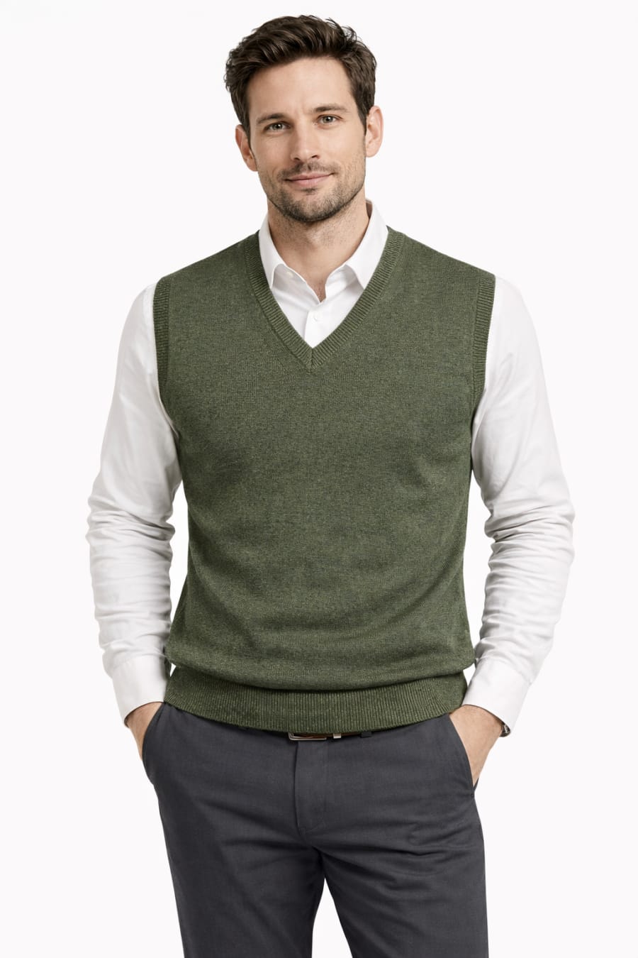 Jersey de pico sin mangas Lupi verde cacería