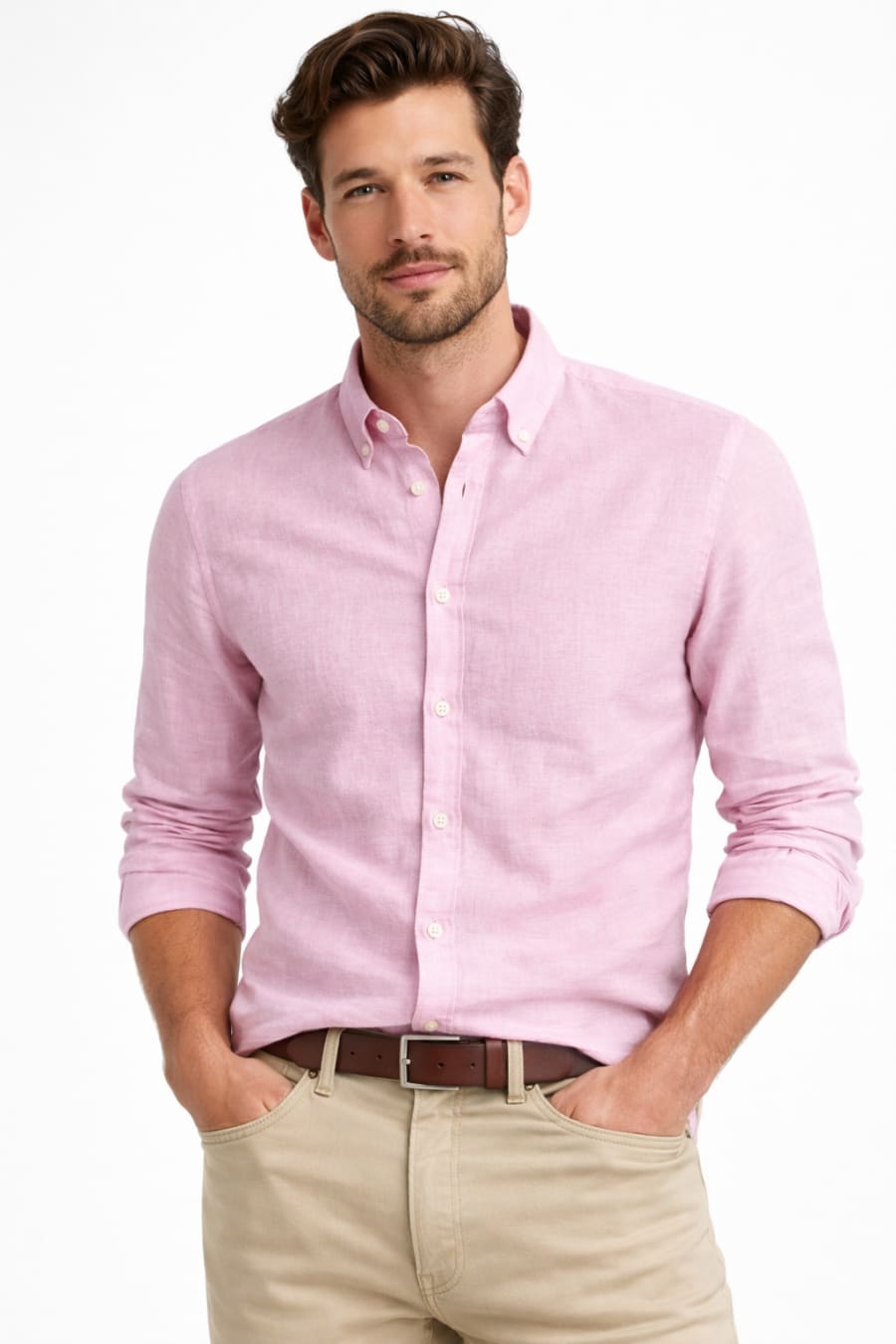 Camisa P-Club lino rosa