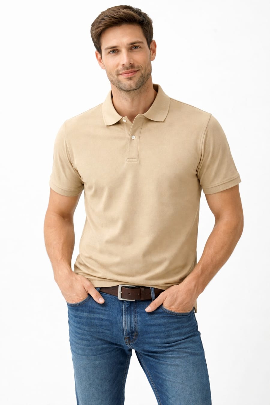 Polo Urban manga corta camel