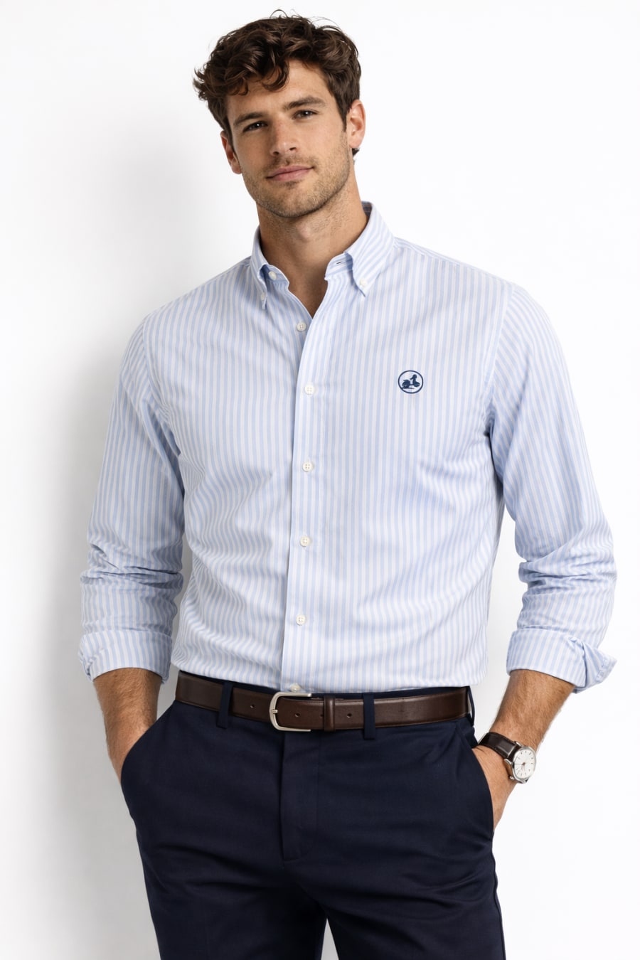 Camisa My Scooter Oxford raya celeste y blanco