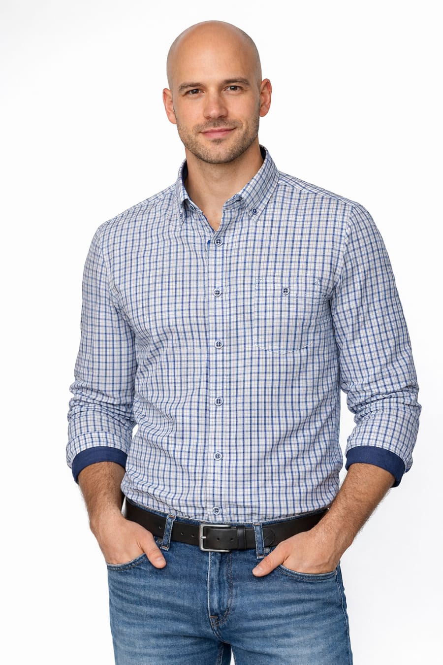 Camisa Davo cuadros azules