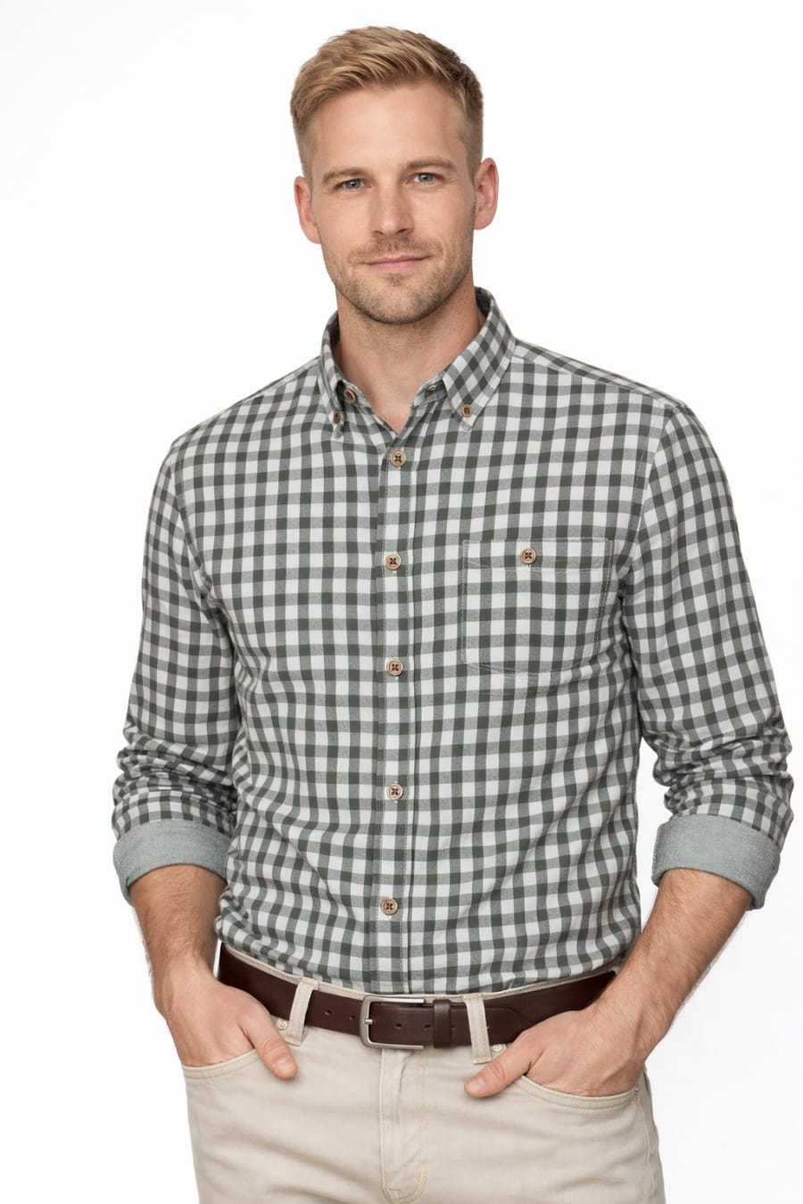 Camisa Davo villelas cuadros verdes