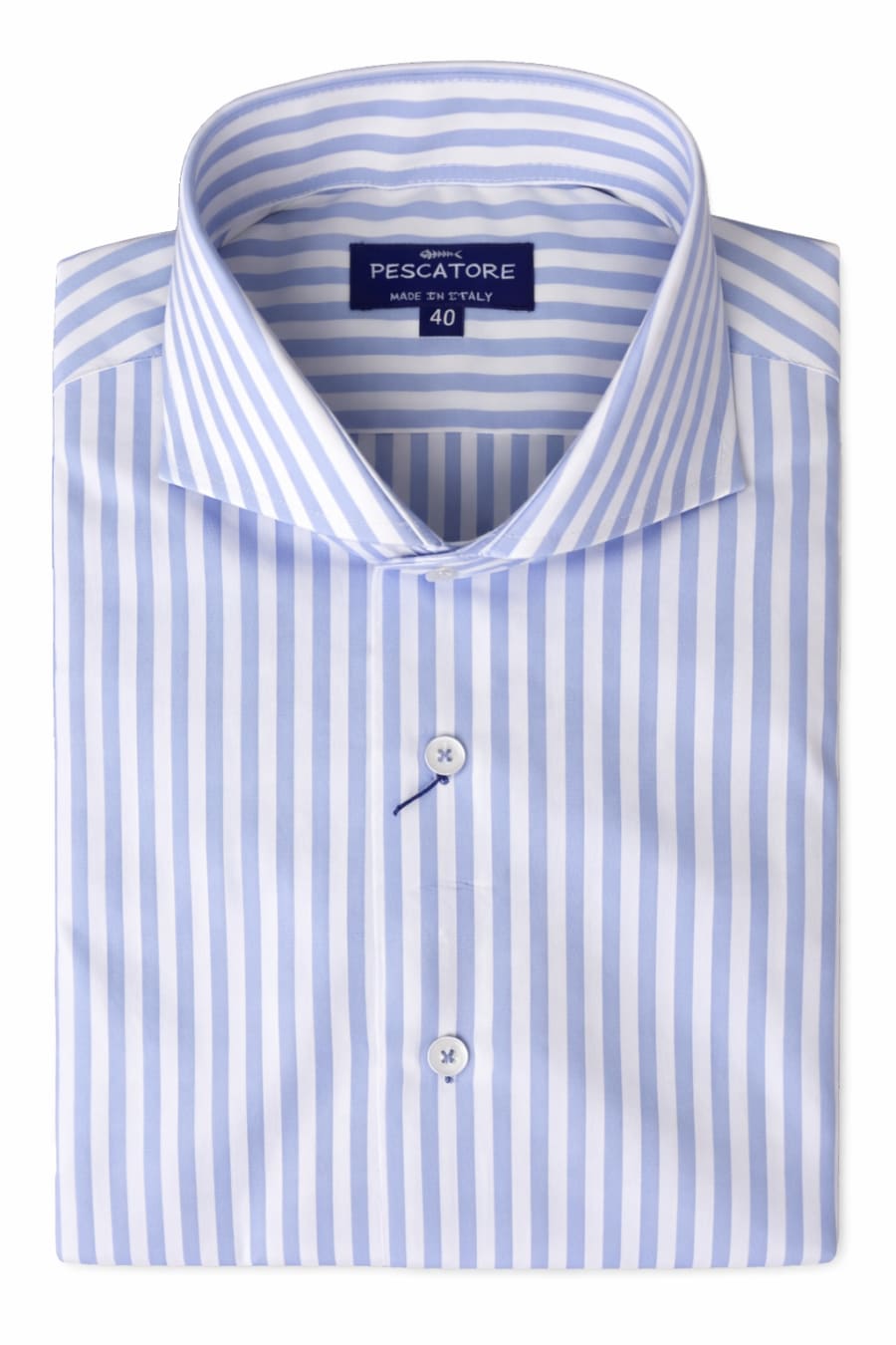 Camisa de vestir Pescatore rayaancha celeste