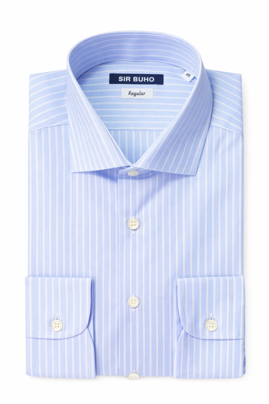 Camisa de vestir Sir Buho celeste rayas blancas