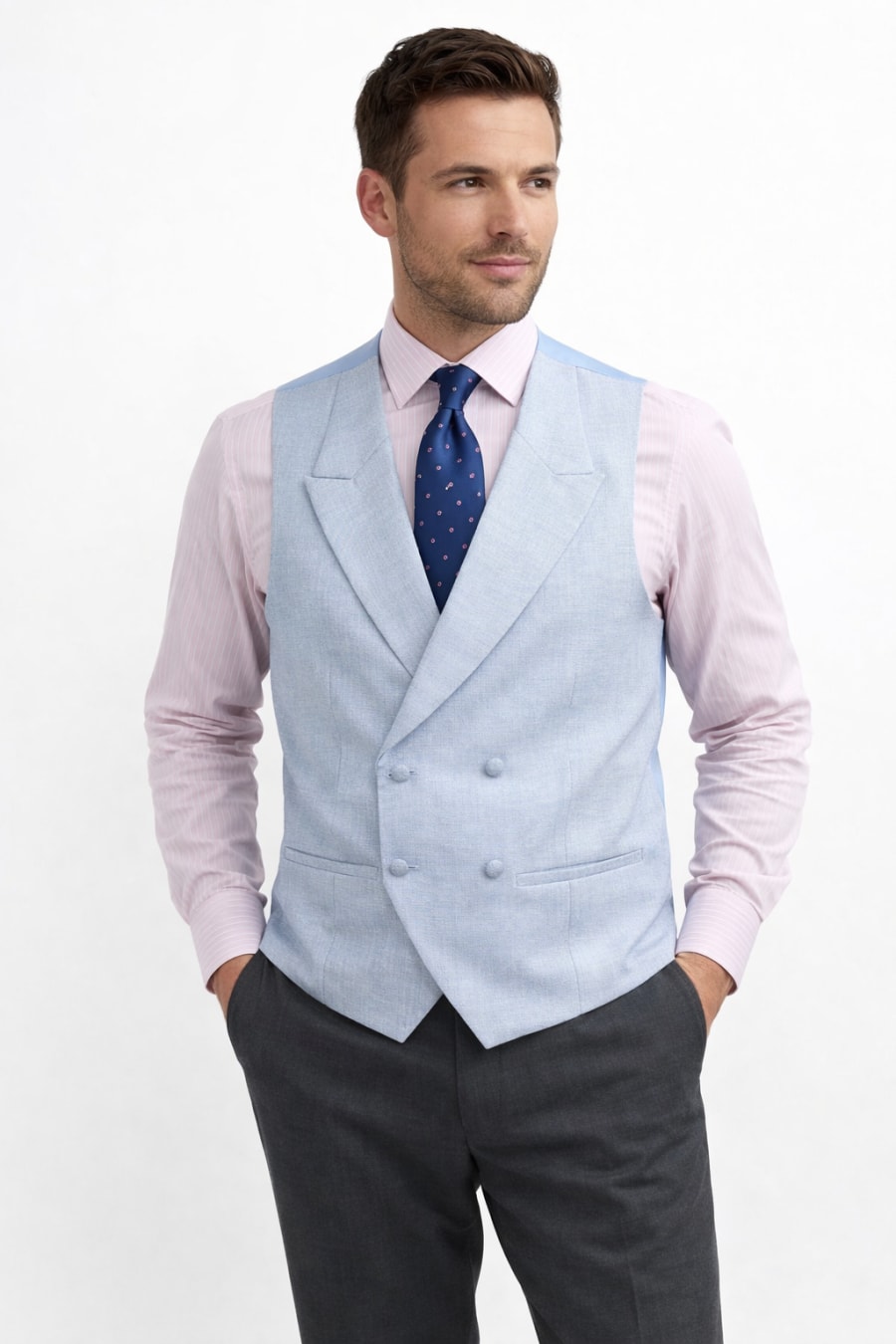 Chaleco cruzado Risto celeste