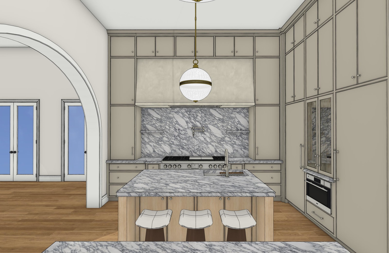 Sames Kitchen 3D view