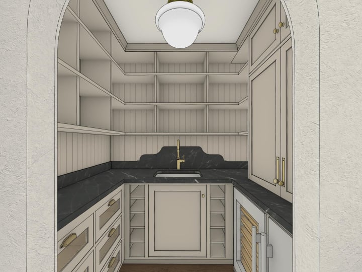 View inside the 3D model of the Lauren pantry
