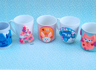 ספל משפחתי: פיסול בחימר פולימרי