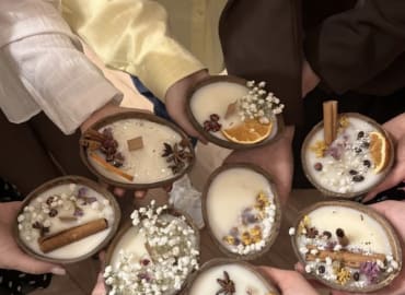 לברוא אור בידיים- סדנת הכנת נרות טבעיים בקוקוסים טבעיים