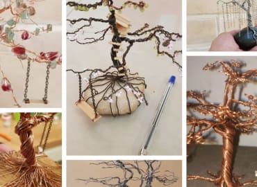 יצירת עץ מיניאטורי קסום בחוטי מתכת 