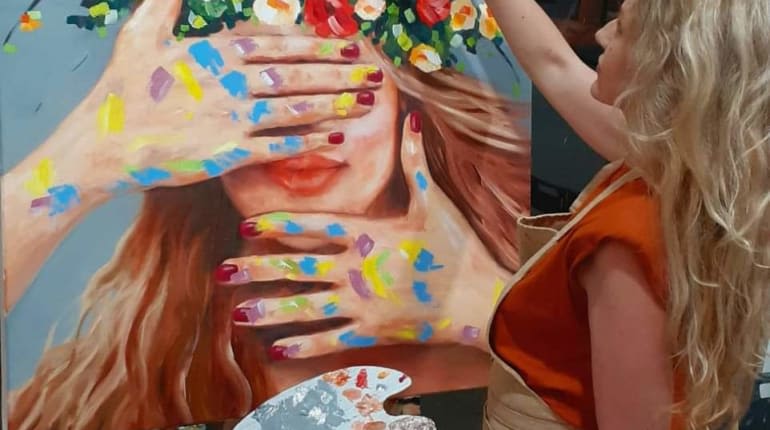 ART&WINE: ציור שמן לסלון בהדרכה צמודה, עם מוזיקה ויין