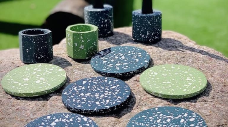 Jesmonite Terrazzo Coaster Workshop by Manzo Design