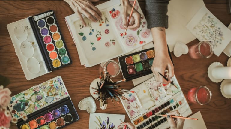 סדנת ציור בצבעי מים, השראה יצירה ואווירה