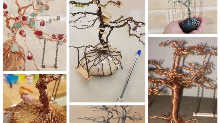 יצירת עץ מיניאטורי קסום בחוטי מתכת 