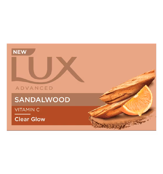 LUX Sandalwood, Bath Soap, 100g, for Clear, Glowing Skin, with Pure Sandalwood Oil & Vitamin C, Suitable for all Skin Types