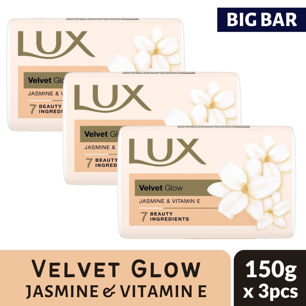 Lux Velvet Glow Jasmine & Vitamin E Soap 150 g (Pack of 3)