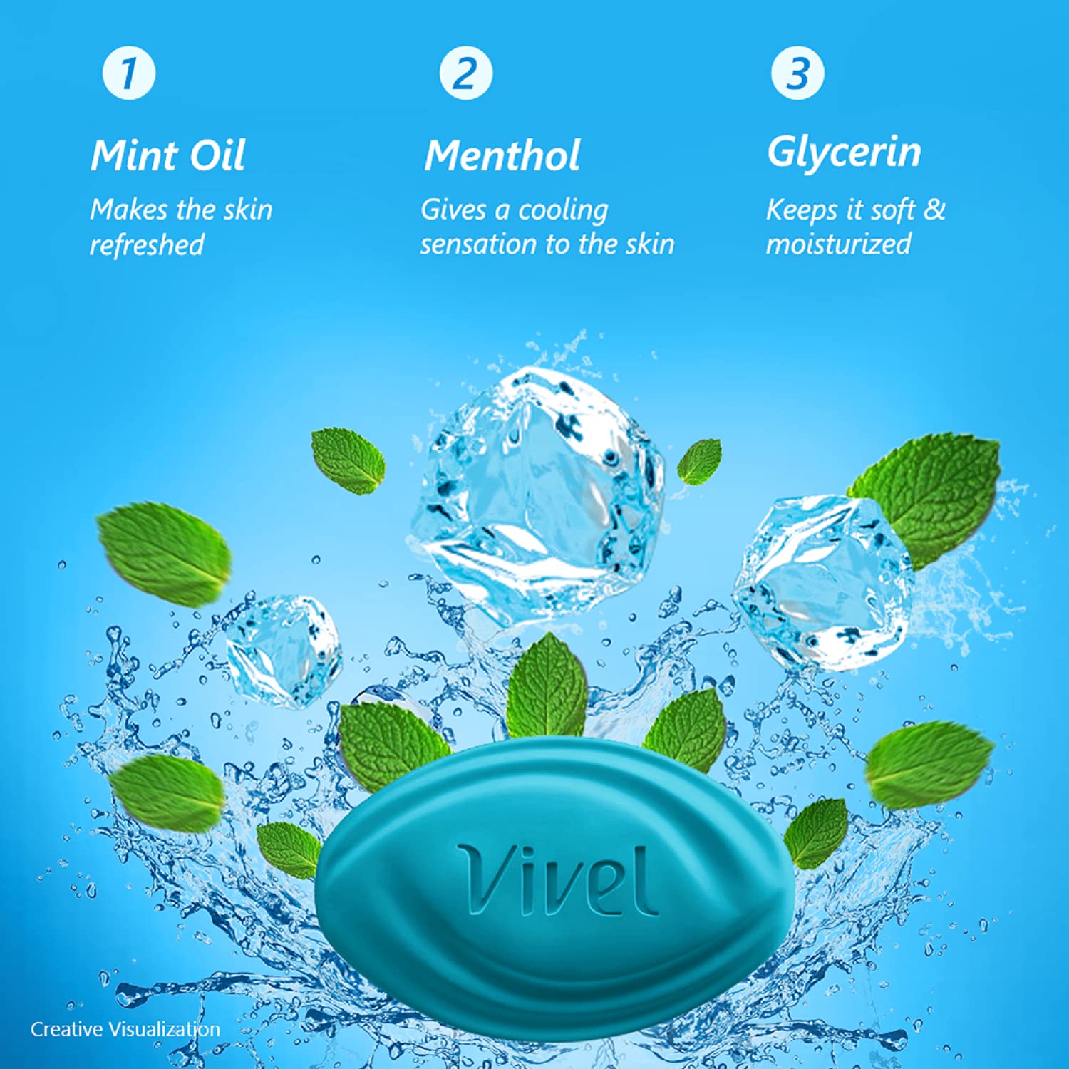 Vivel Cool Mint Soft Fresh Skin + Vitamin E 100g(Pack 4) - extra image