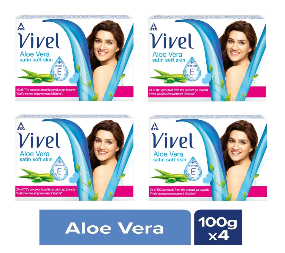 Vivel Aloe Vera Satin Soft + Vitamin E 90g(Pack 4)