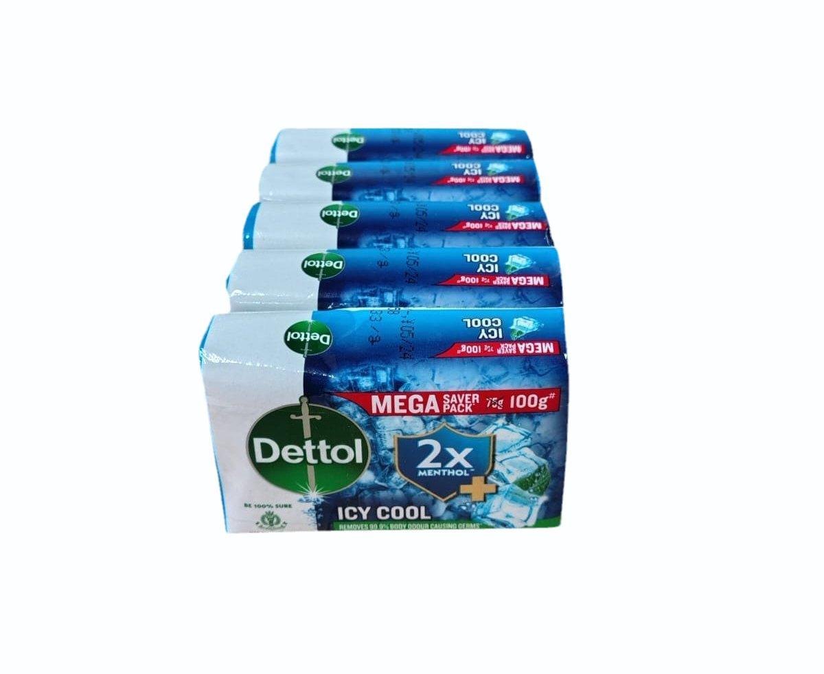 Dettol Icy Cool 100g X 5 Mega Pack Soaps