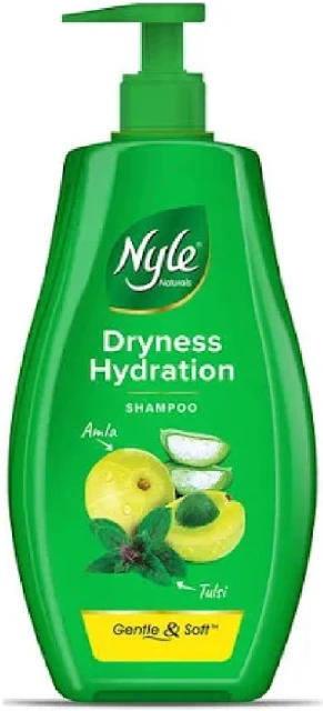 Nyle Naturals Dryness Hydration Shampoo, with Tulsi, Amla and Aloe Vera, Gentle & Soft Shampoo, pH Balanced and Paraben Free, For Men and Women,400ml