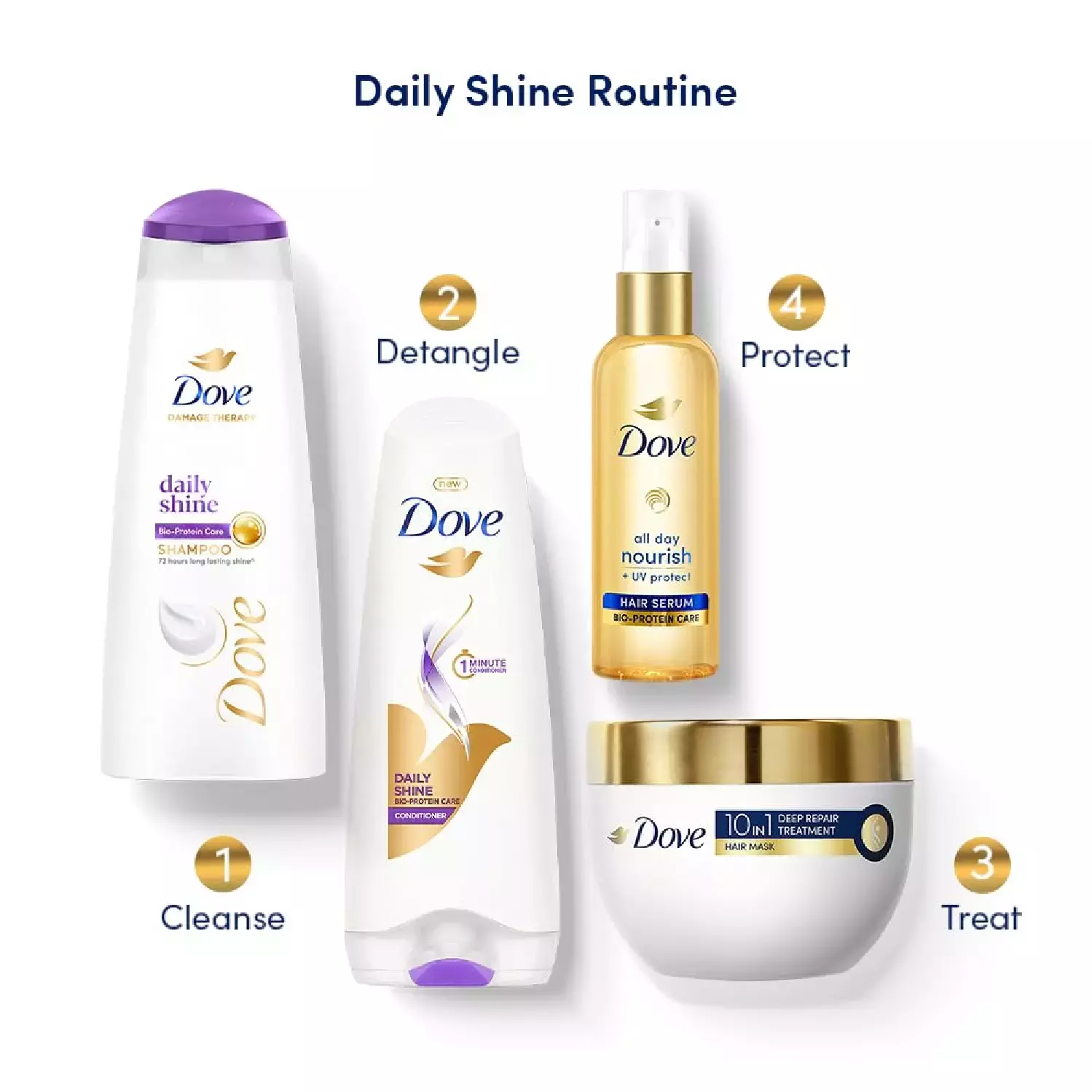 Dove Daily Shine Shampoo, 180ml for Damaged or Frizzy Hair, Makes Hair Soft, Shiny And Smooth, Mild Daily Shampoo, for Men & Women - extra image