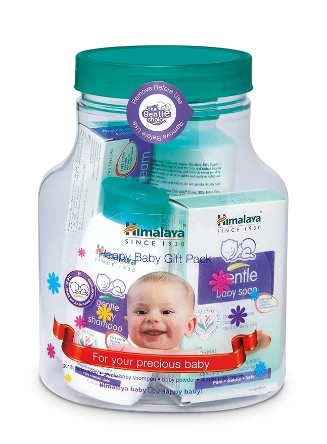 Himalaya Happy Baby Gift Pack ( Gentle Baby Shampoo + Gentle Baby Soap + Baby Powder + Baby Diaper Rash Cream )
