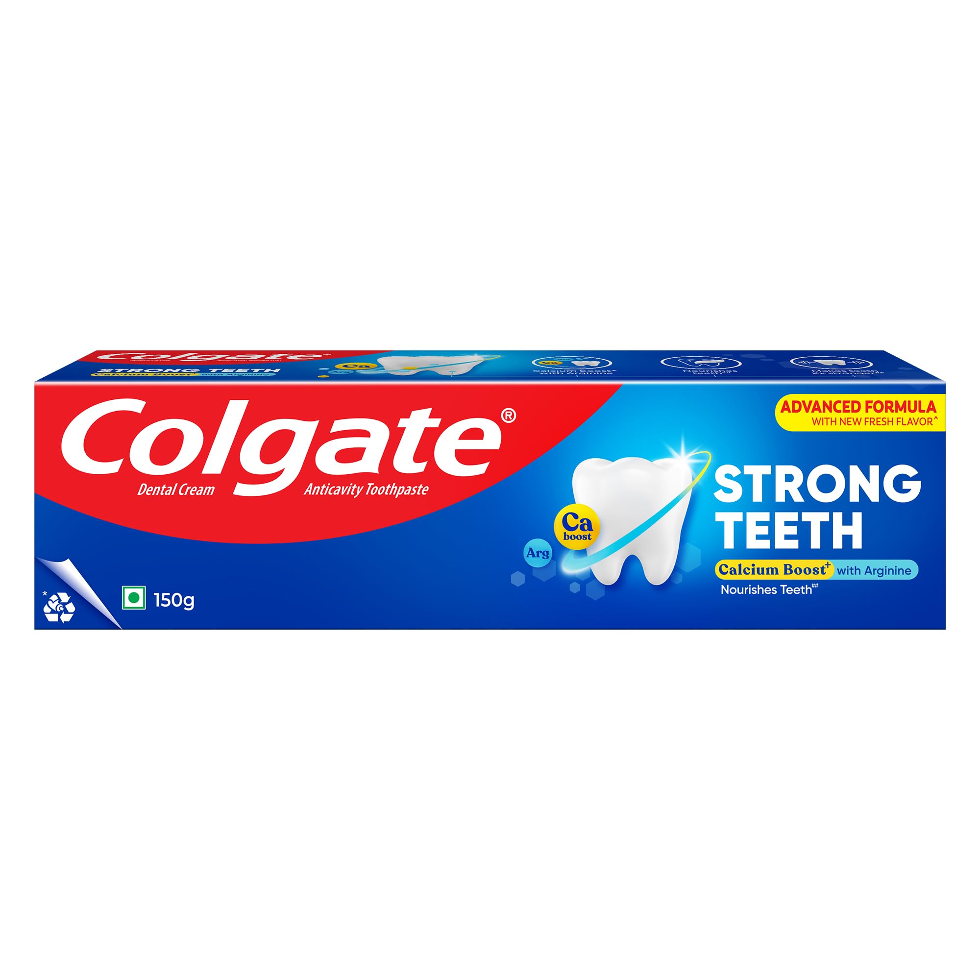 Colgate Strong Teeth Toothpaste with Amino Shakti - India's No.1 Toothpaste for Cavity Protection (150g)