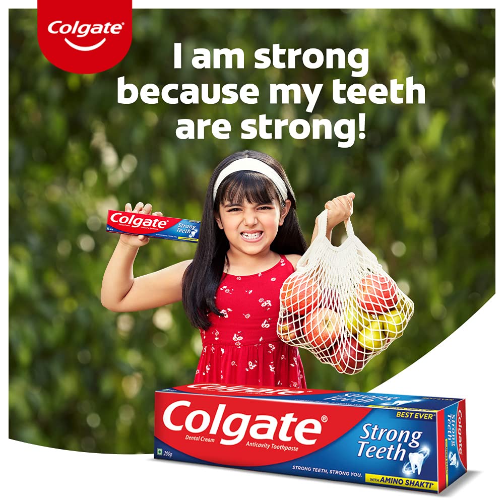 Colgate Strong Teeth Toothpaste with Amino Shakti - India's No.1 Toothpaste for Cavity Protection (20g) - extra image