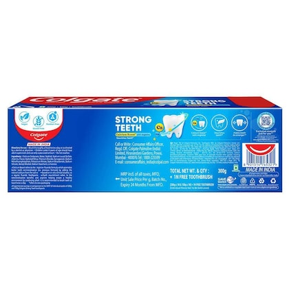 Colgate Strong Teeth Toothpaste with Amino Shakti - India's No.1 Toothpaste for Cavity Protection (250g+250g) - extra image