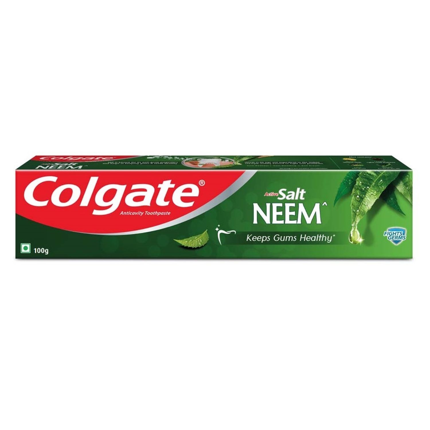 Colgate Active Salt Neem Toothpaste, Germ Fighting Toothpaste For Healthy, Tight Gums, Oral Care 100G