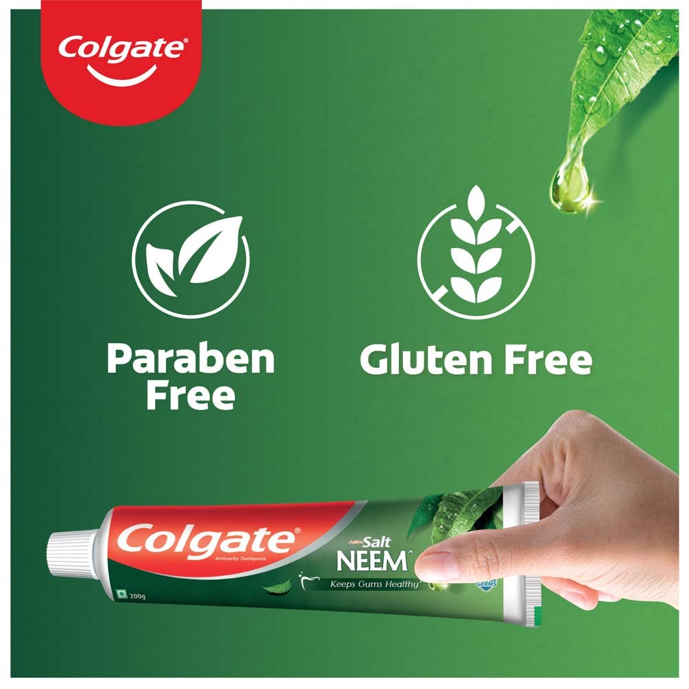 Colgate Active Salt Neem Toothpaste, Germ Fighting Toothpaste For Healthy, Tight Gums, Oral Care 100G - extra image
