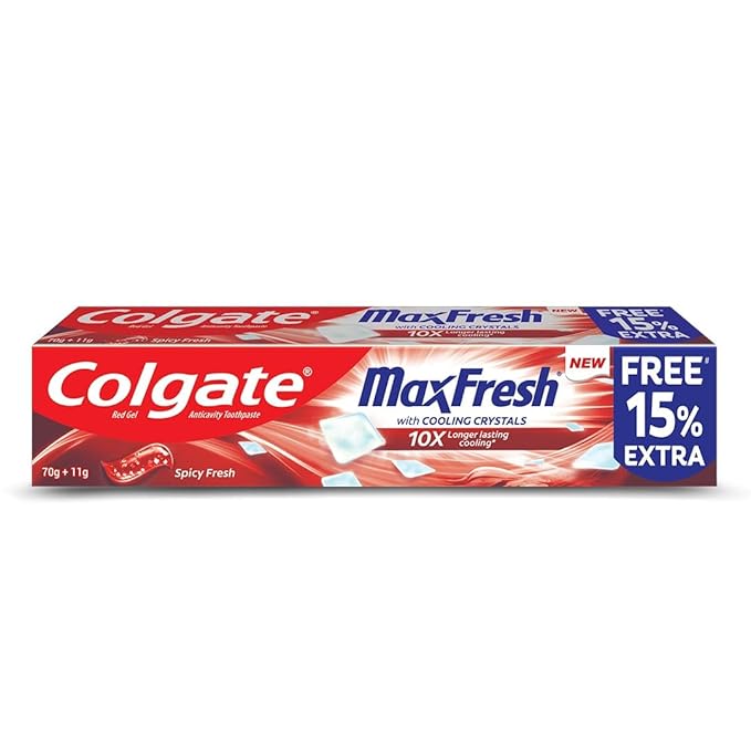 Colgate MaxFresh Bad Breath Treatment Toothpaste, Red Gel Paste with Menthol for Super Fresh Breath, 16g (Spicy Fresh)