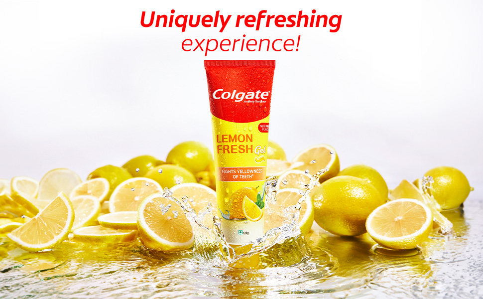Colgate Lemon Fresh Gel Toothpaste | Tooth Paste Fights Yellowness of Teeth | Colgate Paste Toothpaste with New Fresh Flavor (120gm) - extra image