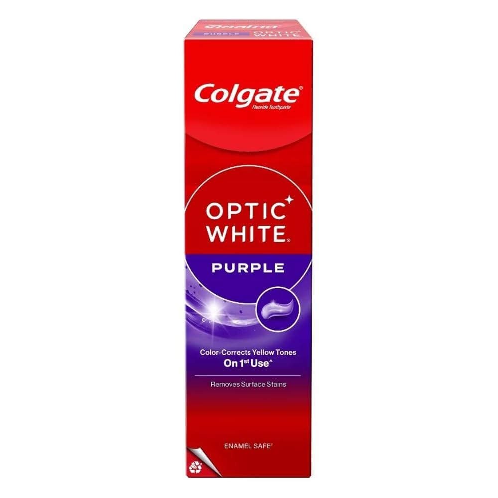 Colgate Visible White Purple Toothpaste for Teeth Whitening, Helps Remove Surface Stains, Whitens Yellow Teeth, Enamel-Safe for Daily Use, 120g - extra image