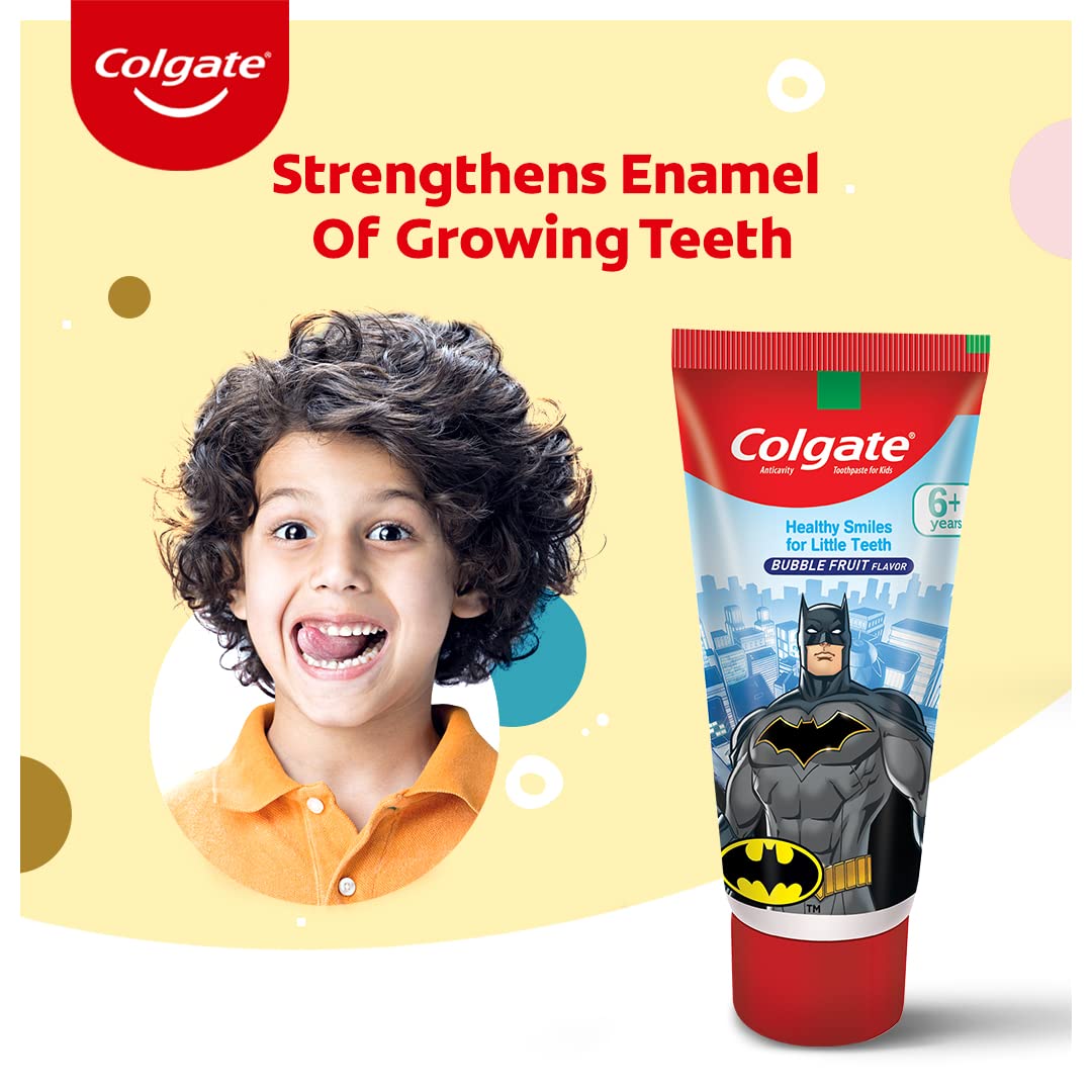 Colgate Kids Toothpaste For 6+ Years, Batman, Bubble Fruit Flavour, Gentle Protection, Enamel Protection Tooth Paste With 50% Lesser Abrasive Formula For Protecting Against Cavities, 80 Gram - extra image