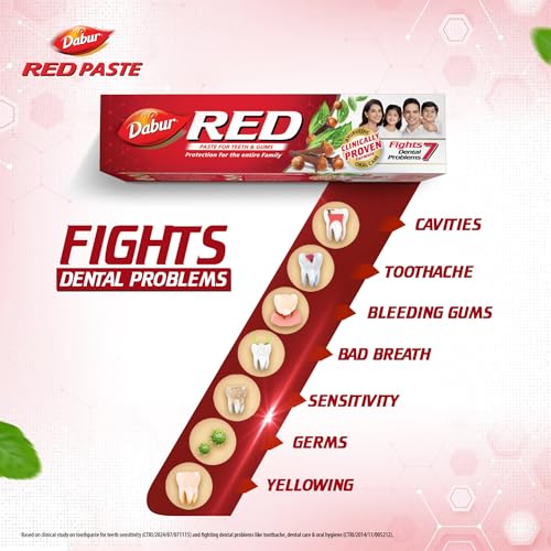 Dabur Red Toothpaste - 200gm | Ayurvedic Paste | Provides Germ Protection, Cavity Protection, Plaque Removal | Prevents Gum Bleeding, Yellow Teeth, Toothache, Bad Breath - extra image
