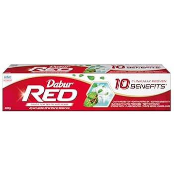 Dabur Red Toothpaste - 36gm | Ayurvedic Paste | Provides Germ Protection, Cavity Protection, Plaque Removal | Prevents Gum Bleeding, Yellow Teeth, Toothache, Bad Breath