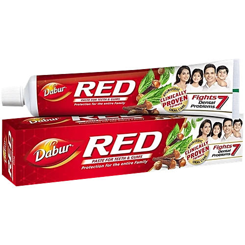 Dabur Red Toothpaste - 200gm | Ayurvedic Paste | Provides Germ Protection, Cavity Protection, Plaque Removal | Prevents Gum Bleeding, Yellow Teeth, Toothache, Bad Breath