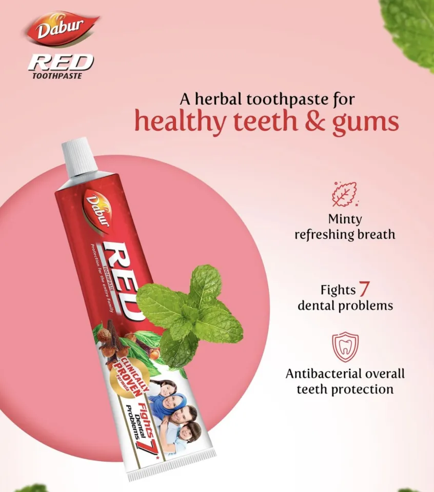 Dabur Red Toothpaste - 200gm | Ayurvedic Paste | Provides Germ Protection, Cavity Protection, Plaque Removal | Prevents Gum Bleeding, Yellow Teeth, Toothache, Bad Breath - extra image