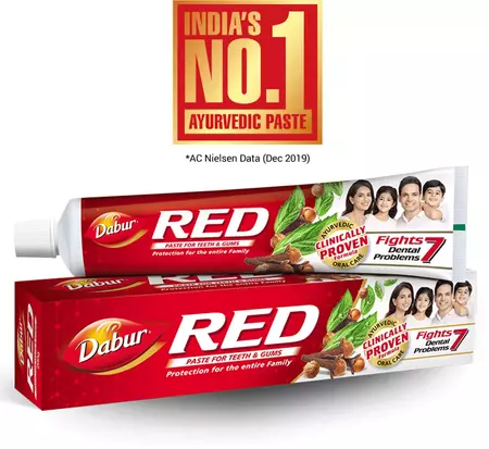 Dabur Red Toothpaste - 36gm | Ayurvedic Paste | Provides Germ Protection, Cavity Protection, Plaque Removal | Prevents Gum Bleeding, Yellow Teeth, Toothache, Bad Breath - extra image