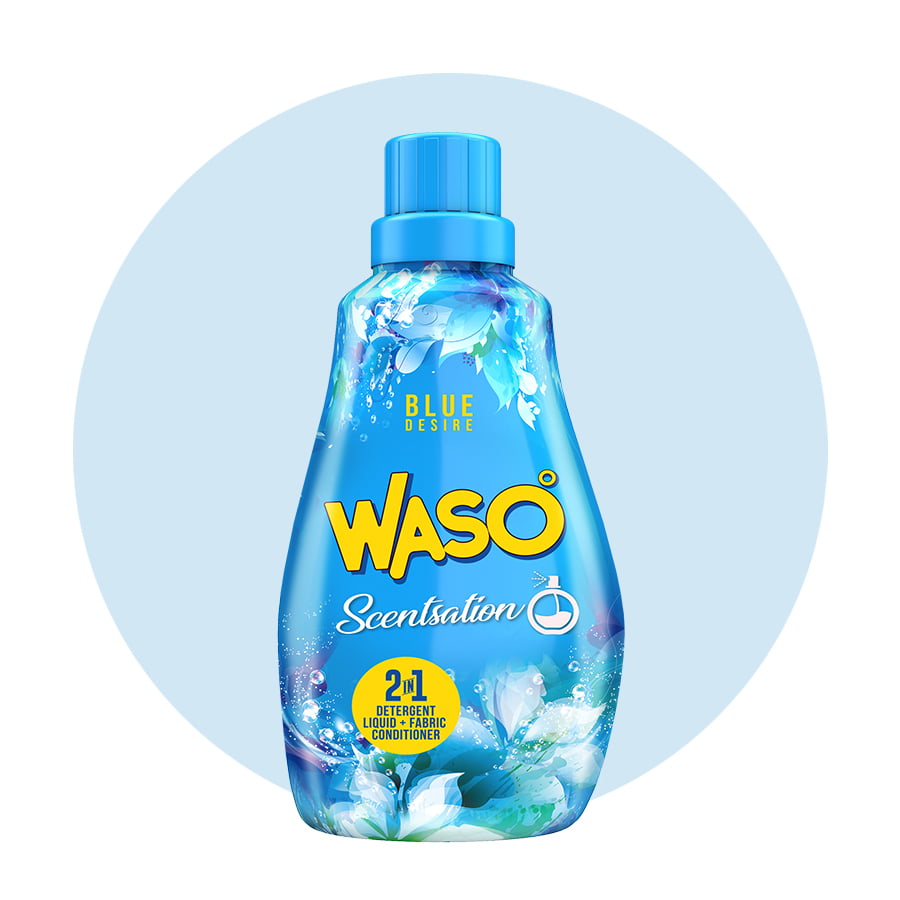 Waso Scentsation 2 In 1 Detergent Liquid + Fabric Conditioner - 800ml