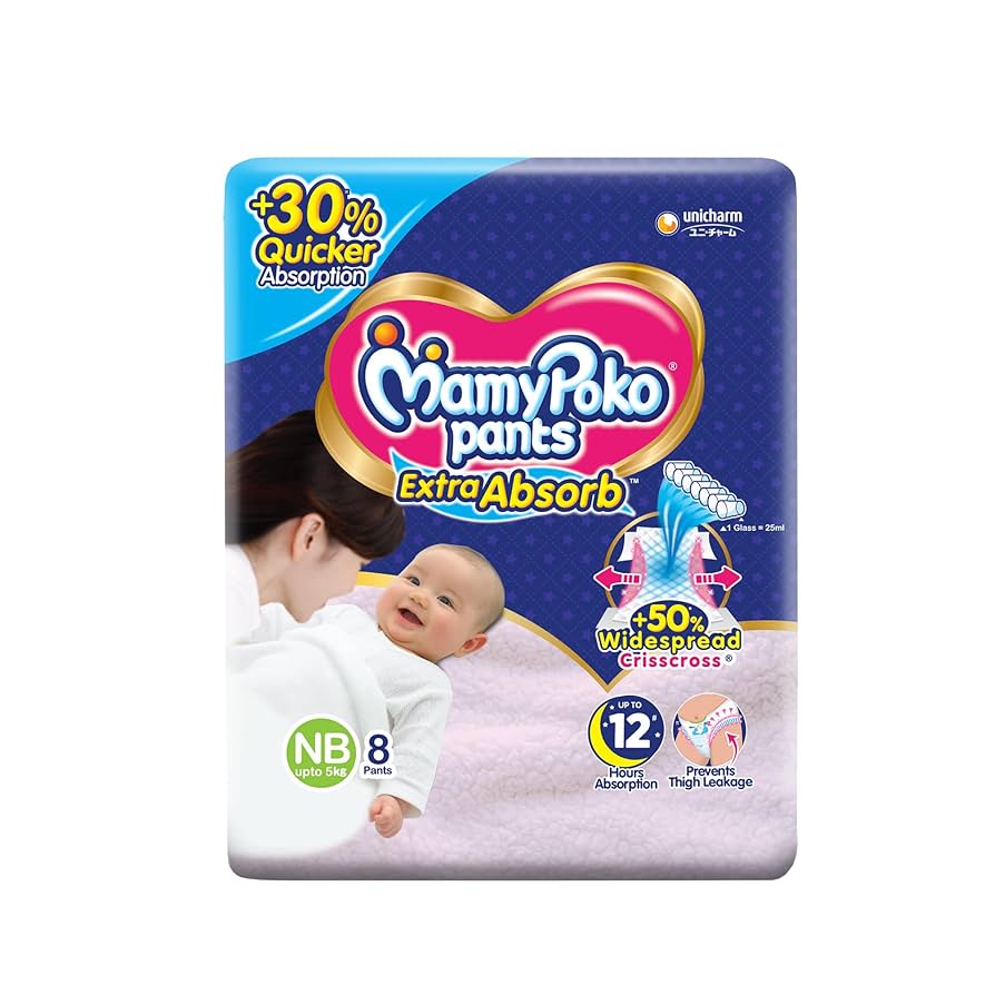 Mamypoko Pants Extra Absorb 8 Pants (NB Upto 5 Kg)