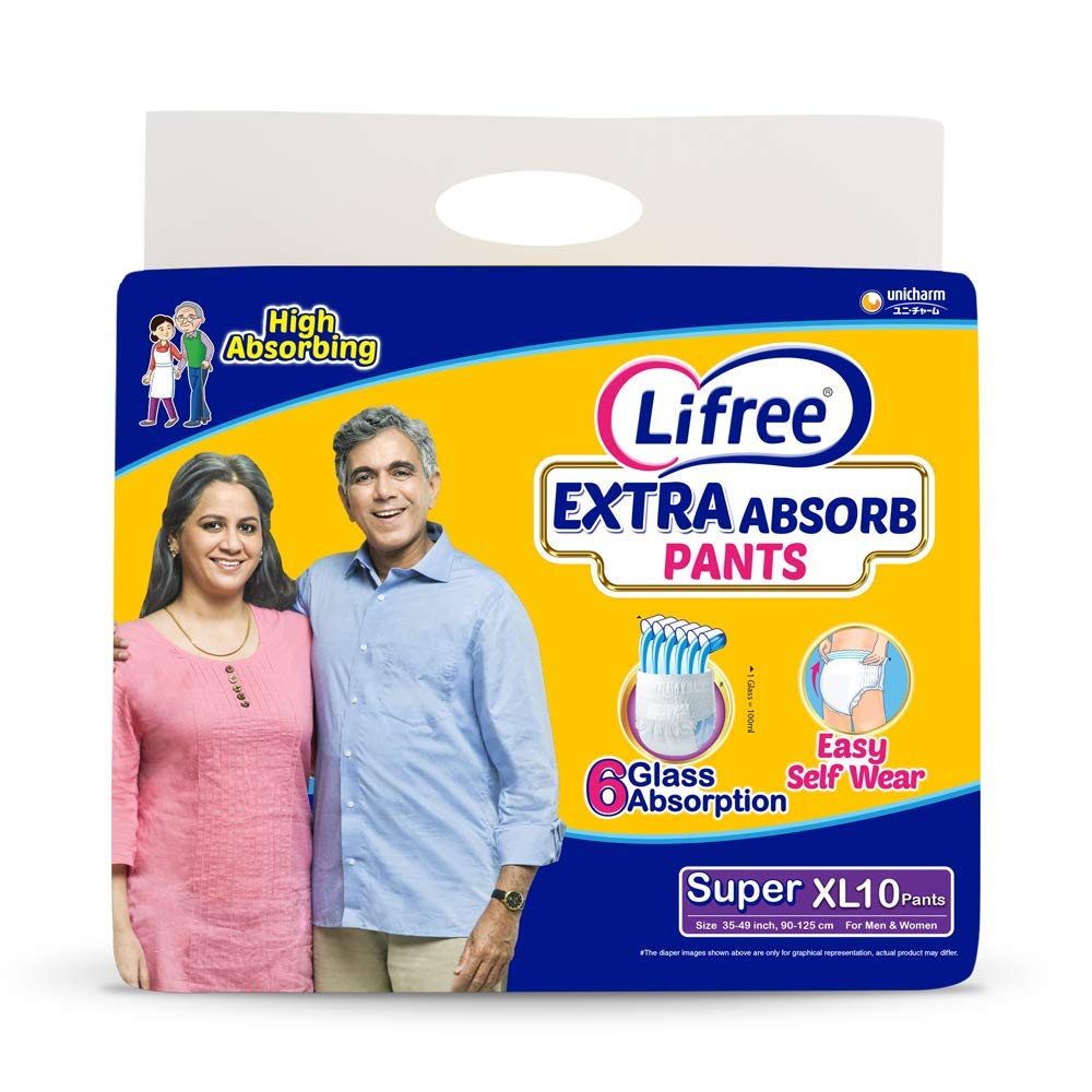 Lifree Extra Absorbs Pants For Men And Women (XL10 35-49 Inch 90-125 Cm)