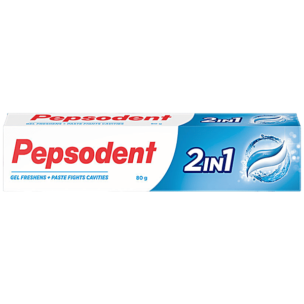 Pepsodent 2 IN 1 Gel Freshens + Paste Fights Cavities - 80g