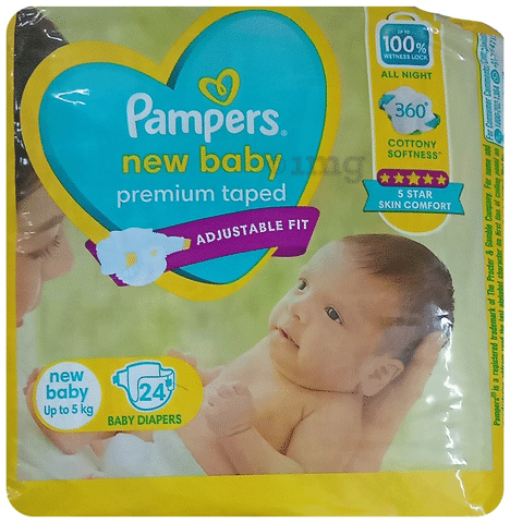 Pampers New Baby Up To 5 kg (24 Baby Diapers)