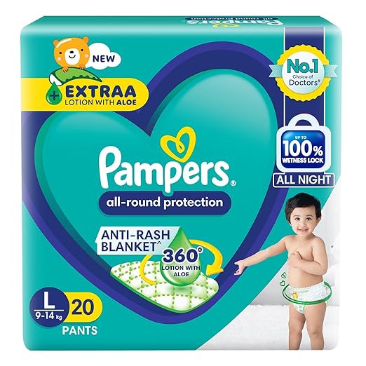 Pampers Lotion With Aloe & Vit.E 20 Pants (L 9-14 kg)